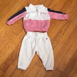 Champion Toddler Pink and White Sweatpants Set